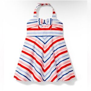 JANIE AND JACK | Striped Halter Dress with Bow.